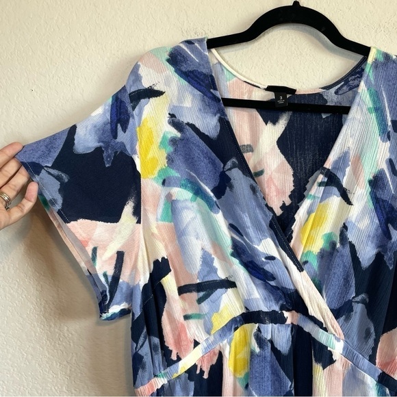 Torrid Babydoll Gauze Surplice Tunic Top Colorful Boho Stretchy Shirt Size 3XL - Picture 4 of 10